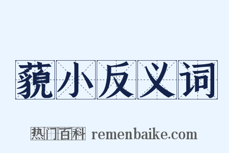 藐小反义词是什么意思的图片
